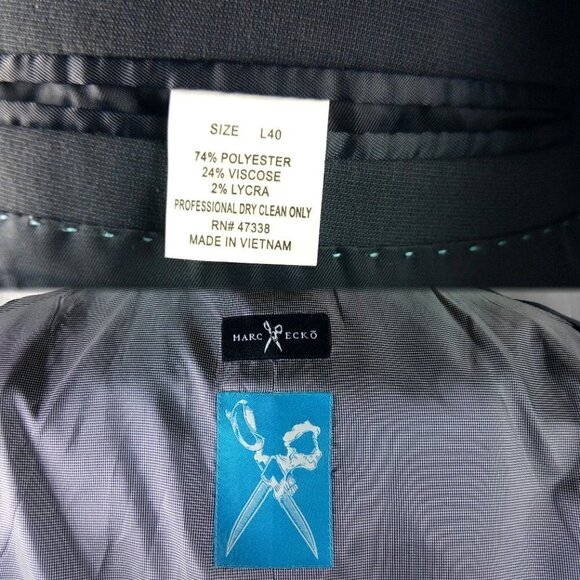 Marc Ecko 40L 2 Button Blue Suit Blazer Jacket - Picture 12 of 14